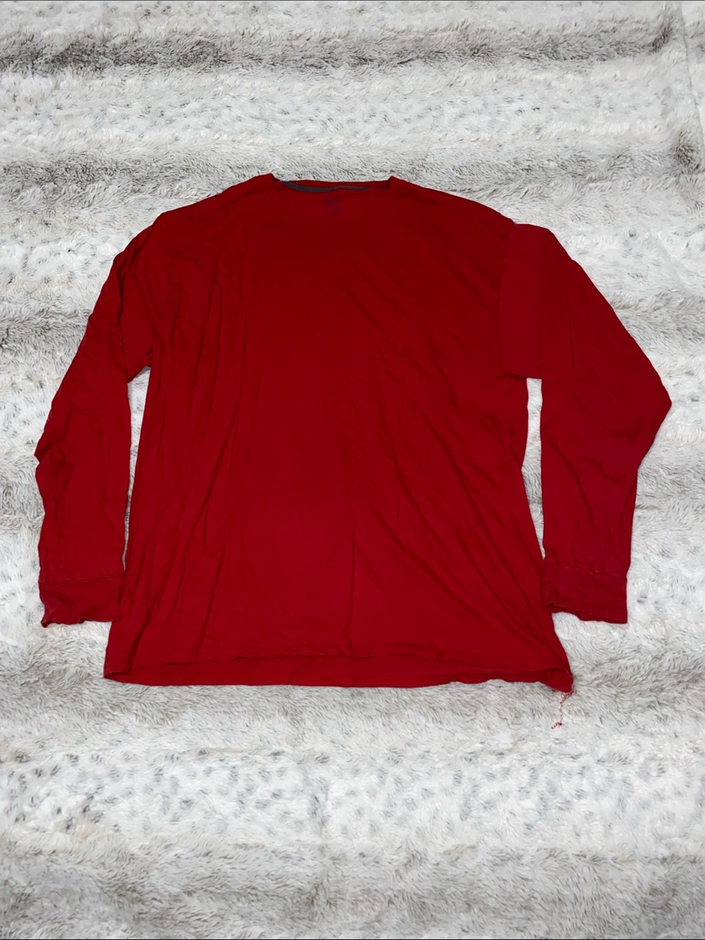 Fruit of the Loom Men's Long Sleeve Crew Neck Shirt - Red